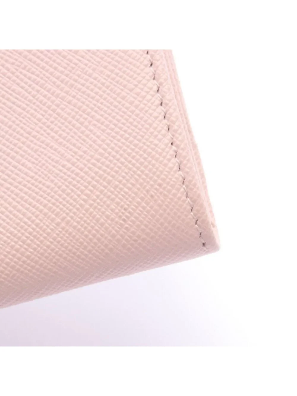 Prada Trifold Wallet Saffiano Bocche Light Pink Leather Triangle Logo